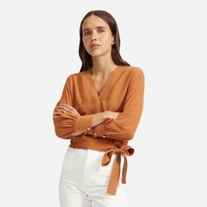 Everlane Silk Wrap Top